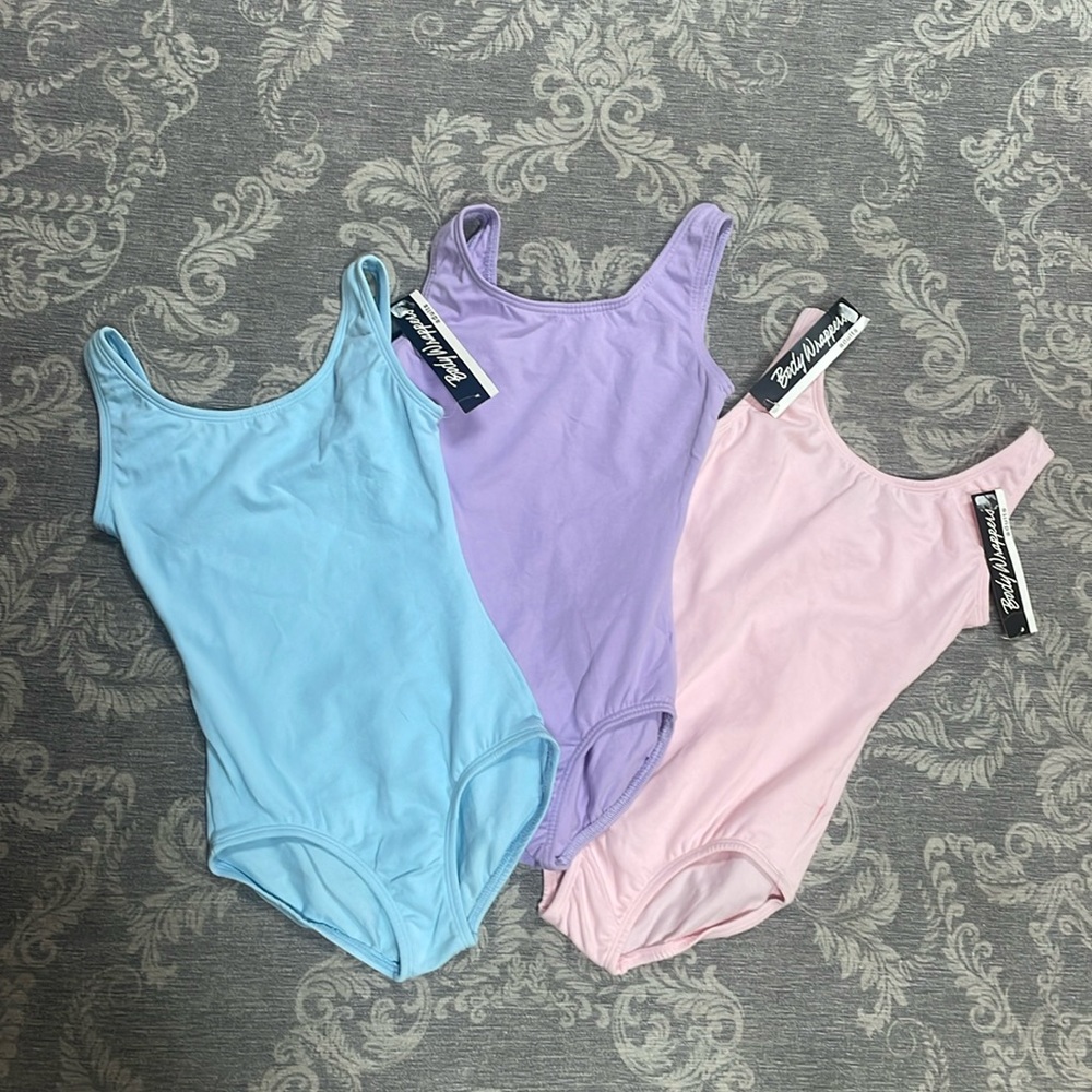 Child - Body Wrapper’s set of 3 Cotton Camisole Ballet Cut Leotards #BWC115